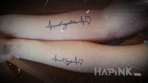 Tattoo Imiona miłosnych wybranków in Love motif on the forearm