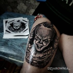 Tatuaż Postać z horroru na nodze motyw: postacie styl: realistyczne