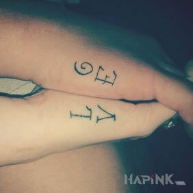 Tattoo Caption on the hand motif: Love