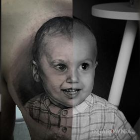 Tatuaż Realistyczny portret na klatce motyw: twarze styl: realistyczne