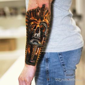Tatuaż Był sobie faraon na przedramieniu motyw: 3D styl: realistyczne
