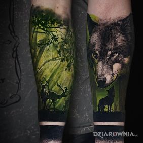 Tatuaż Super zieleń na przedramieniu motyw: kolorowe styl: realistyczne