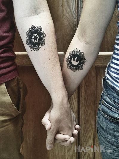 Tattoo Dwa symbole in Love motif on the forearm