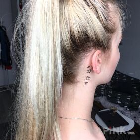 Tattoo Way from the stars behind the ear behind the ear style: minimalistic