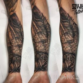 Tattoo Sailing theme ? on the forearm motif: 3D style: realistic