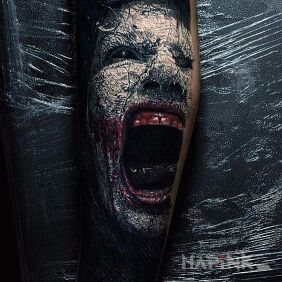 Tattoo Scream on the forearm motif: 3D style: realistic