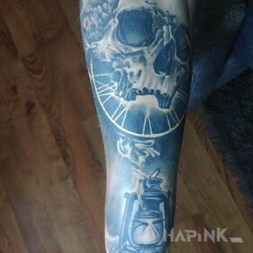 Tattoo Czacha on the forearm motif: skulls style: realistic