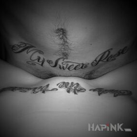 Tattoo Couple - sex on the stomach motif: sexy