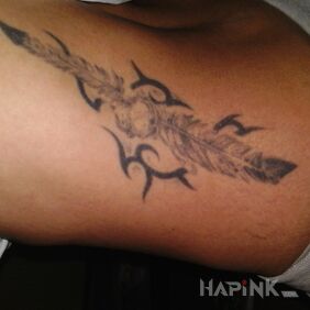 Tattoo Pen on the ribs motif: Indian