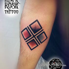 Tattoo Makosh on the forearm motif: colorful style: graphic / illustrative