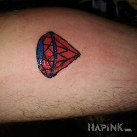 Tattoo Diamond on the leg motif: objects