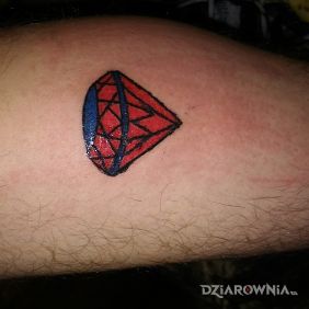 Tatuaż Diament na nodze motyw: przedmioty