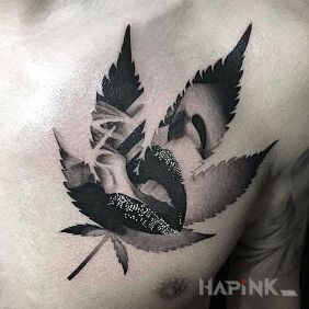 Tattoo Smokey on the chest motif: faces style: realistic