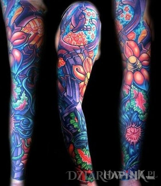 Tattoo Kolorowy rękaw in sleeves motif on the upper arm