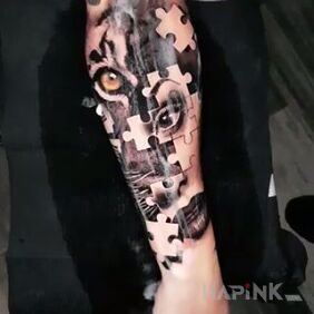 Tattoo Tiger Eye on the forearm motif: animals style: realistic