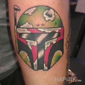 Tattoo Boba Fett on the forearm motif: characters