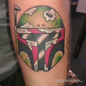 Tatuaż Boba Fett na przedramieniu motyw: postacie
