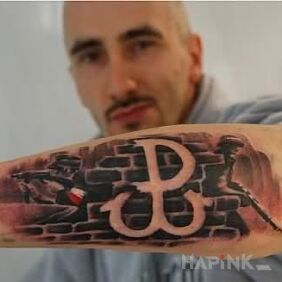 Tattoo Poland fighting on the forearm motif: patriotic