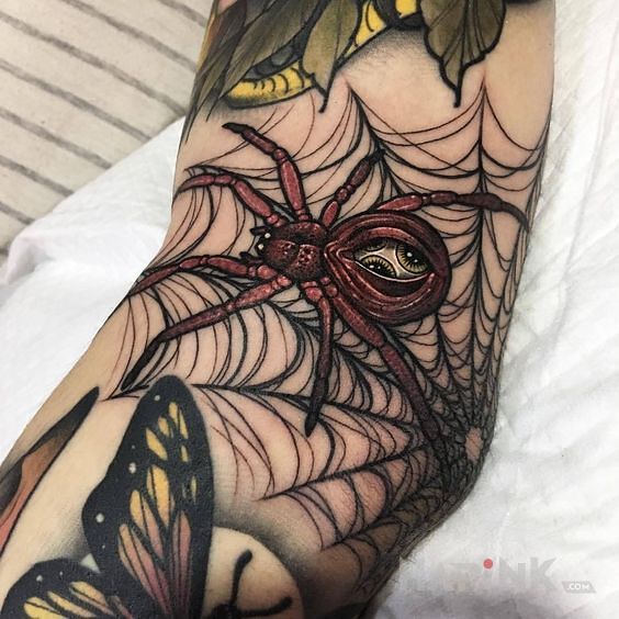 Tattoo Oczy w odwłoku in animals motif and graphic / illustrative style on the forearm