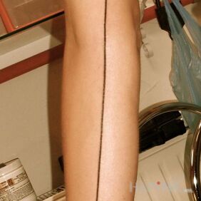 Tattoo Simple blower on the forearm motif: flowers style: contour / linework