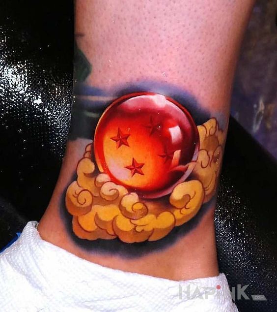 Tattoo Smocza kula in manga / anime motif and graphic / illustrative style on the leg
