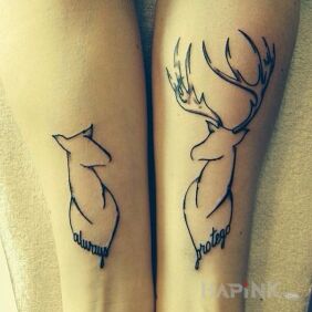 Tattoo Jelonki on the forearm motif: Love