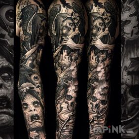 Tattoo Bone on the forearm motif: 3D style: realistic