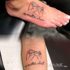 Tattoo For the finger on the forearm motif: lettering style: contour / linework