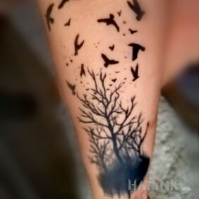 Tattoo Forest on the forearm motif: other style: graphic / illustrative