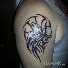 Tattoo Slavic theme on the upper arm style: tribal