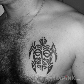 Tattoo Turtle on the chest motif: animals