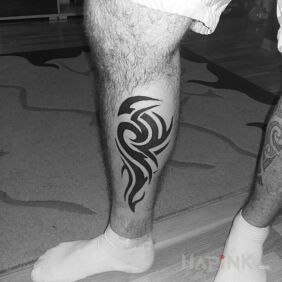 Tattoo Something from 4 months ago on the calf style: tribal