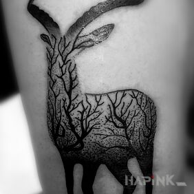 Tattoo A little variation on the leg motif: black and gray style: graphic / illustrative