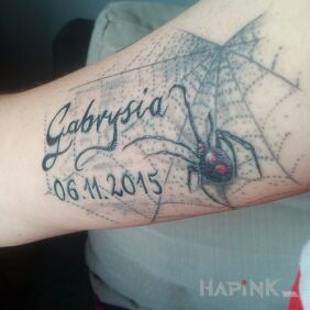Tattoo Spider on the forearm motif: animals style: realistic