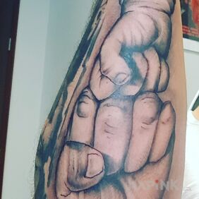 Tattoo Turtle,dad and son always together on the forearm motif: other style: realistic