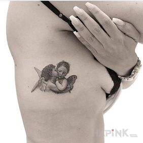 Tattoo Angel and fairy on the ribs motif: angels style: graphic / illustrative