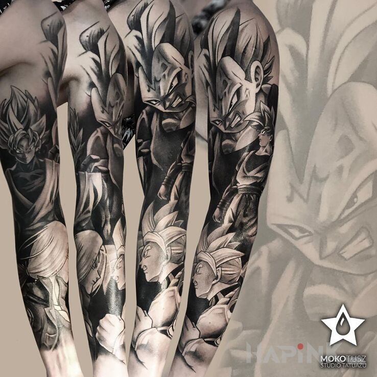 Tattoo Dragon Ball Rękaw in manga / anime motif and graphic / illustrative style on the upper arm
