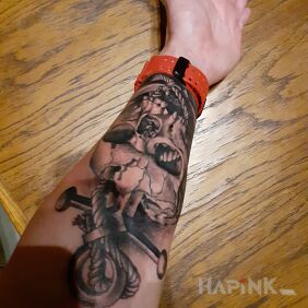 Tattoo Skull on the forearm motif: skulls style: realistic