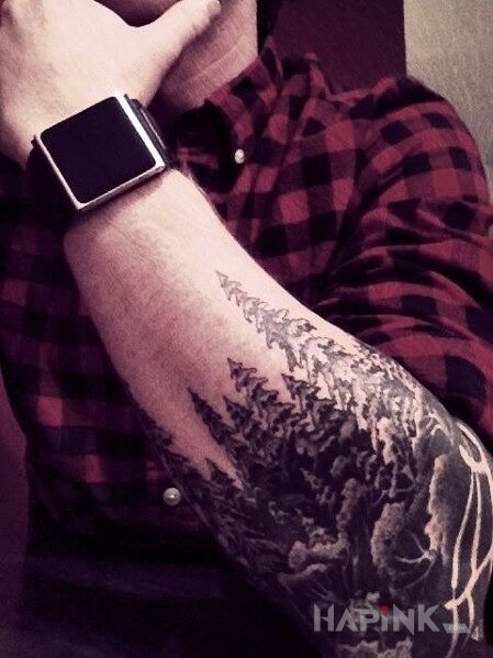Tattoo Szereg drzew in other motif on the forearm