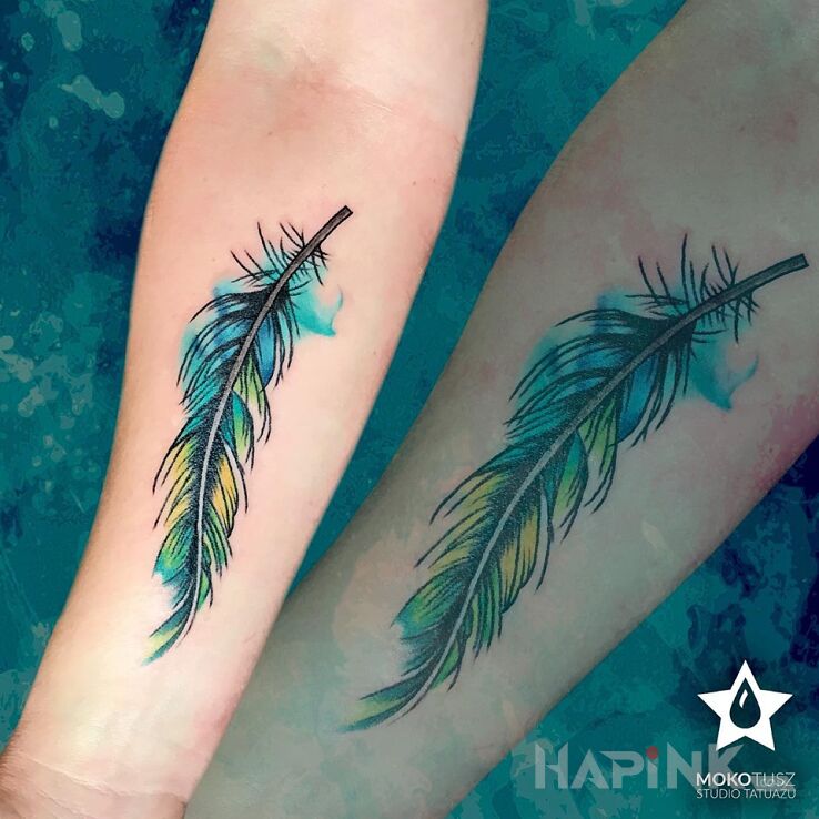 Tattoo Na jesień trochę koloru :) in other motif and Watercolor style on the forearm