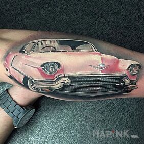 Tattoo Pink Cadillac on the forearm motif: other