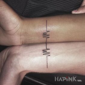 Tattoo Lifelines on the wrist motif: Love