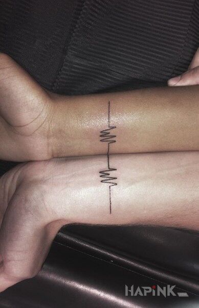 Tattoo Linie życia in Love motif on the wrist