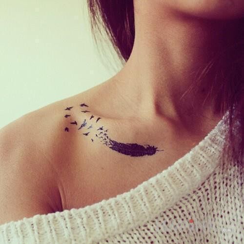 Tattoo Piórko in other motif on the chest