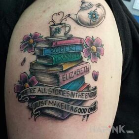 Tattoo Books and the message on the upper arm motif: other