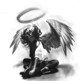 Tattoo Female angel project on the upper arm motif: other