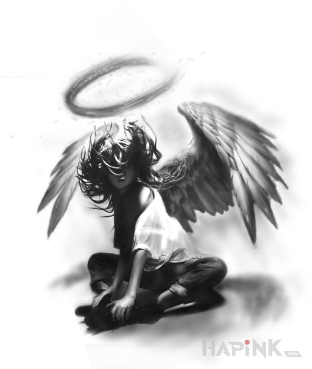 Tattoo Female angel project in other motif on the upper arm