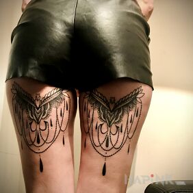 Tattoo Ideal on the leg motif: ornaments style: graphic / illustrative