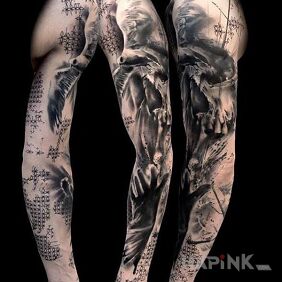 Tattoo Dark fantasy on the forearm motif: sleeves