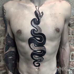 Tattoo Hose on the chest motif: animals